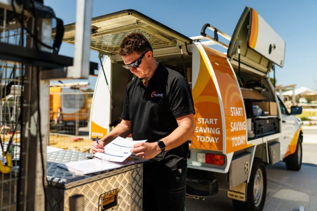Darren Magennis from DMG Solar working on Worksite Plans