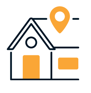 House icon representing property approval and installation preparation