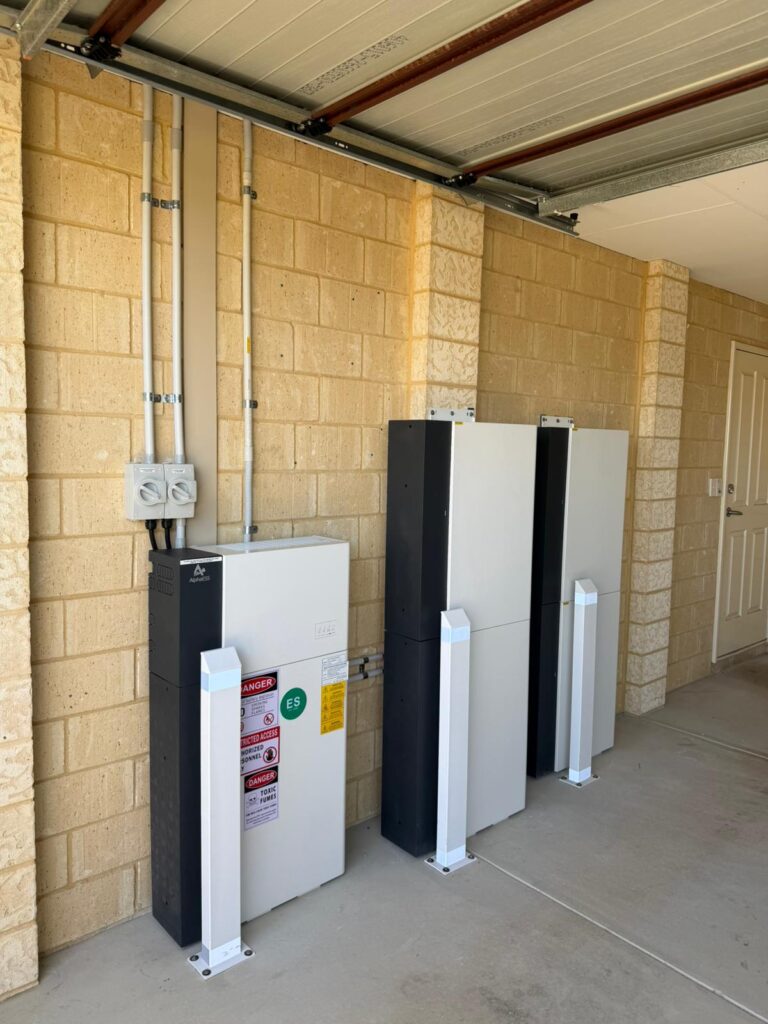 AlphaESS battery stack installation at Baldivis home