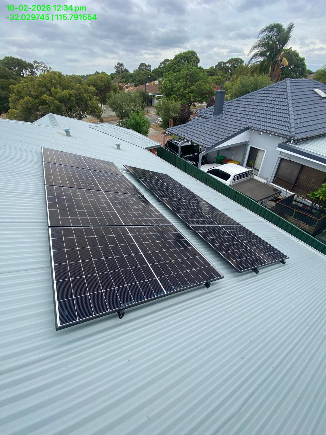 Wider rooftop view of the solar array installed in Bicton