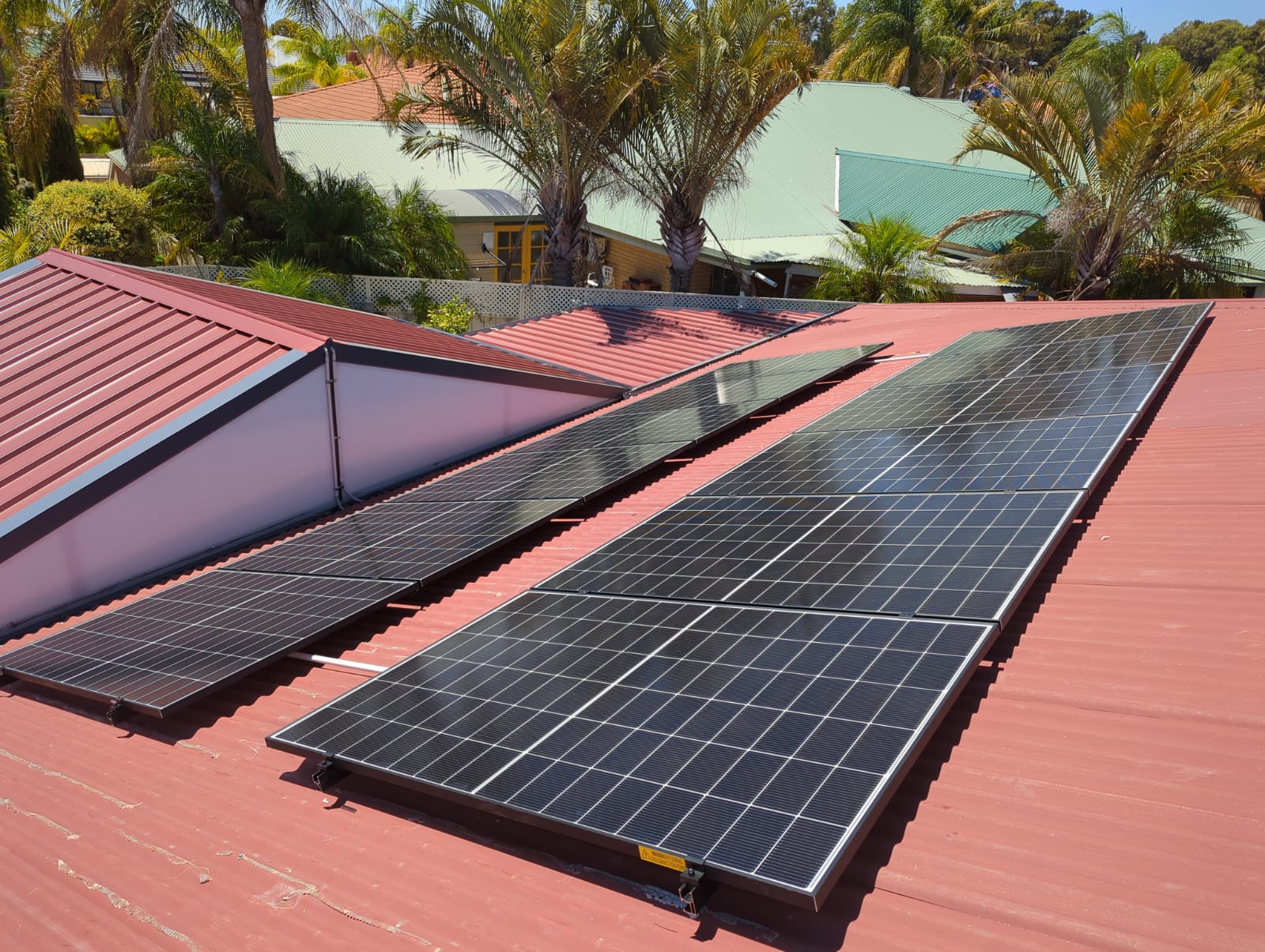 Solar panels installed by DMG Solar on a Canning Vale rooftop