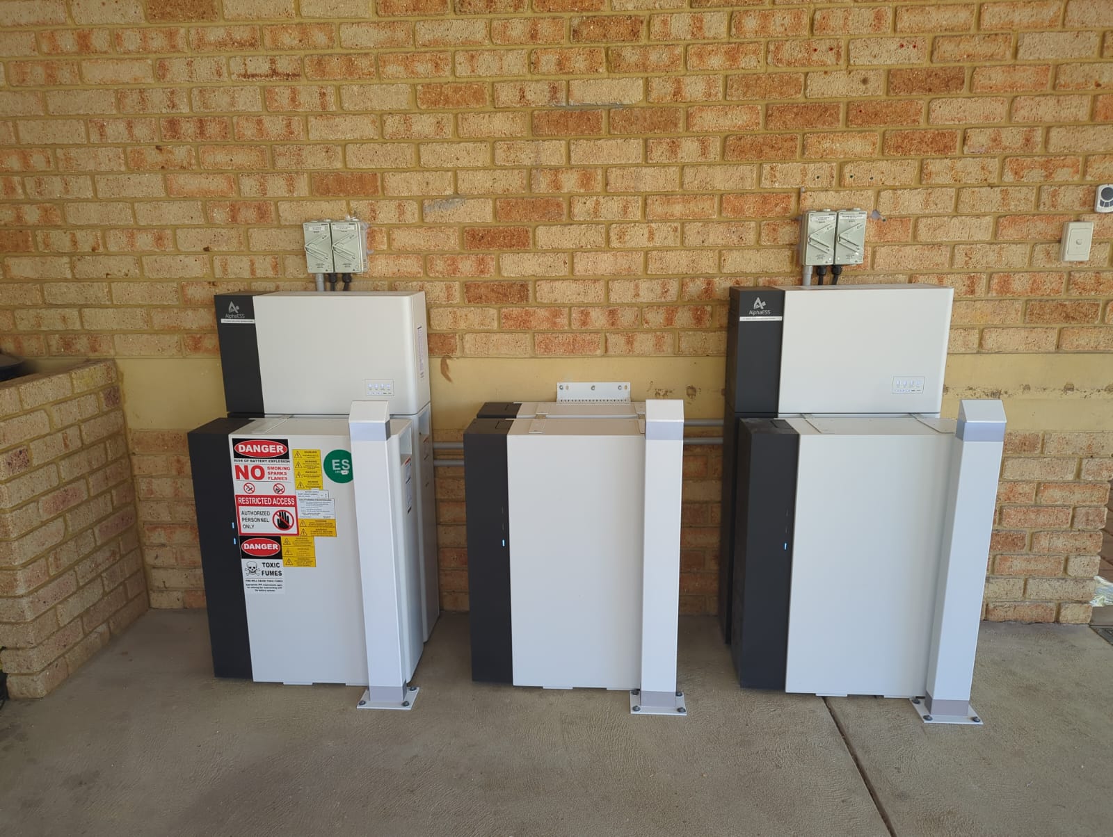 AlphaESS battery cabinets and inverters at a Canning Vale home
