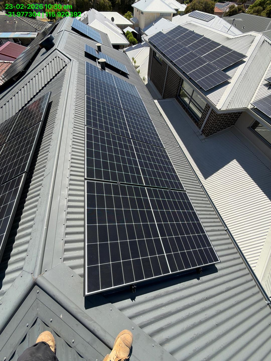 Solar panels on a Carlisle colorbond roof