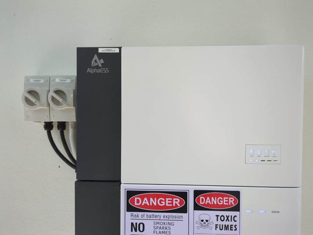 Close up of the AlphaESS inverter at Daglish