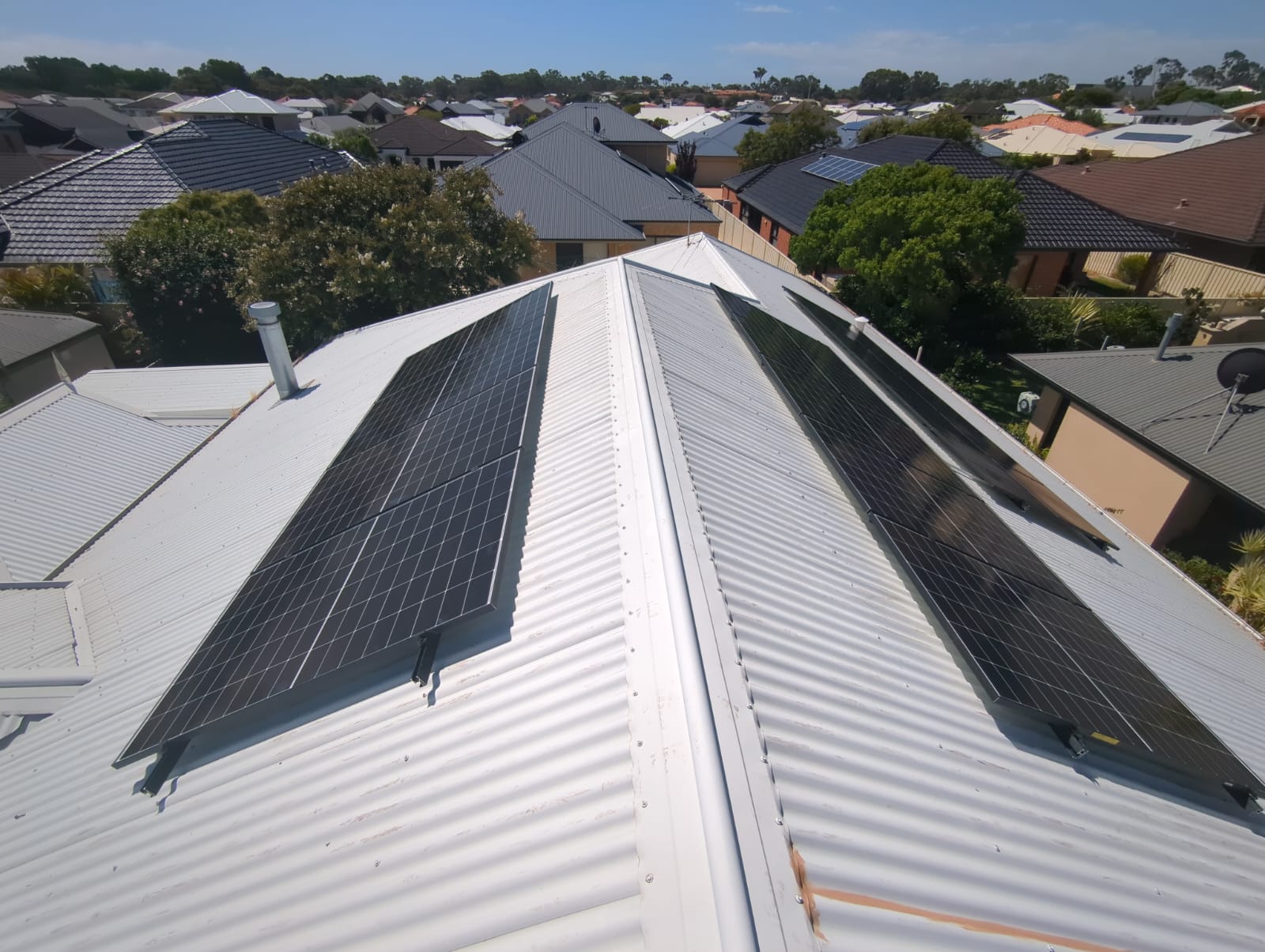 Solar panels on a Gwelup colorbond roof