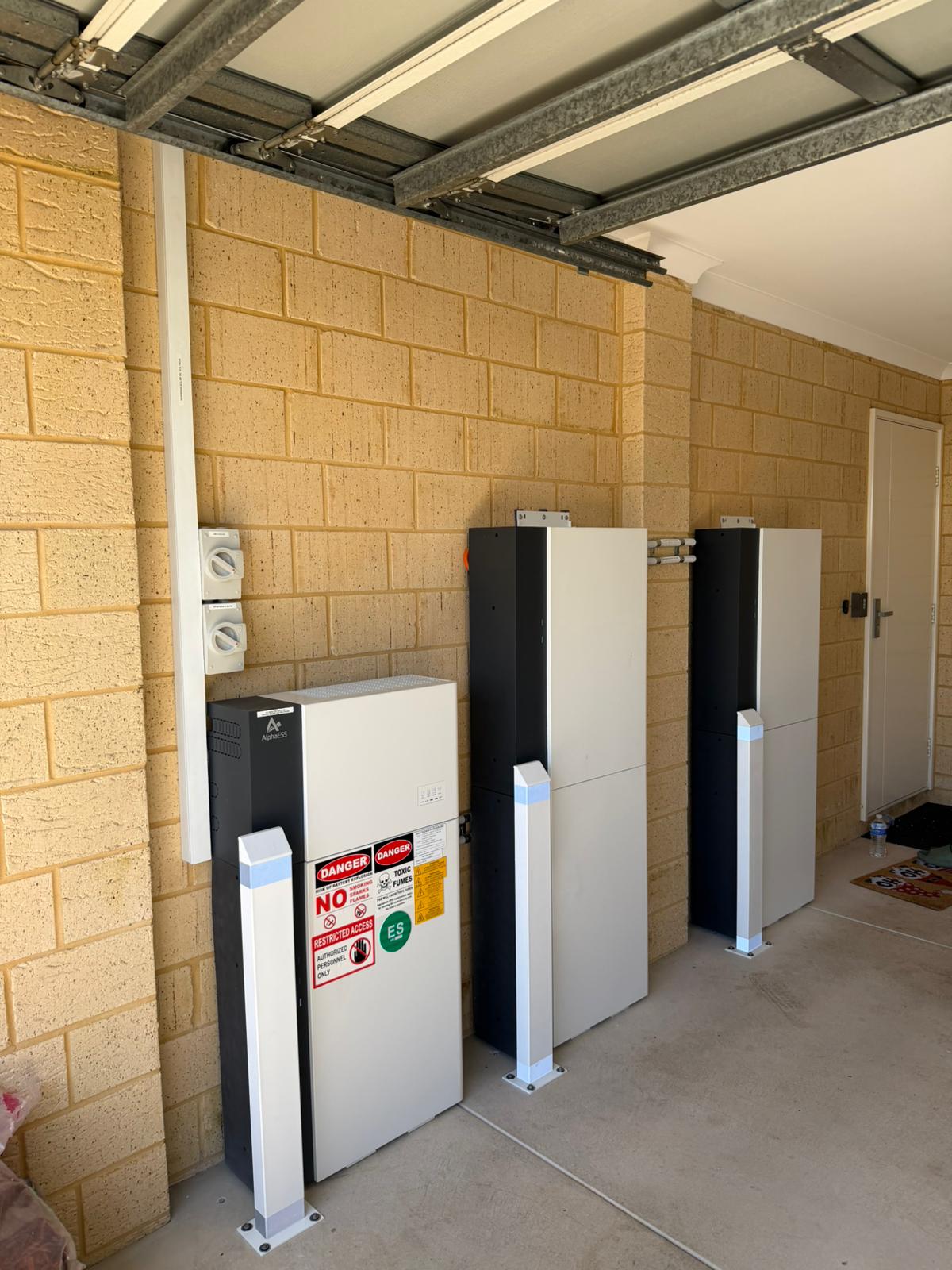 AlphaESS battery system installed in a Harrisdale garage