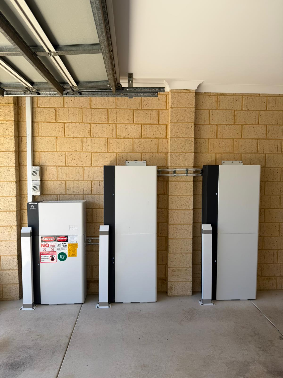 AlphaESS battery cabinets with protective bollards