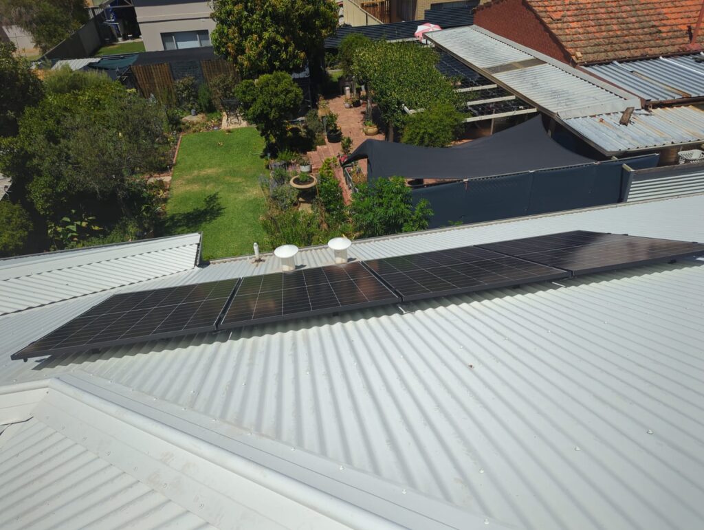 Drone view of solar panels on a High Wycombe home