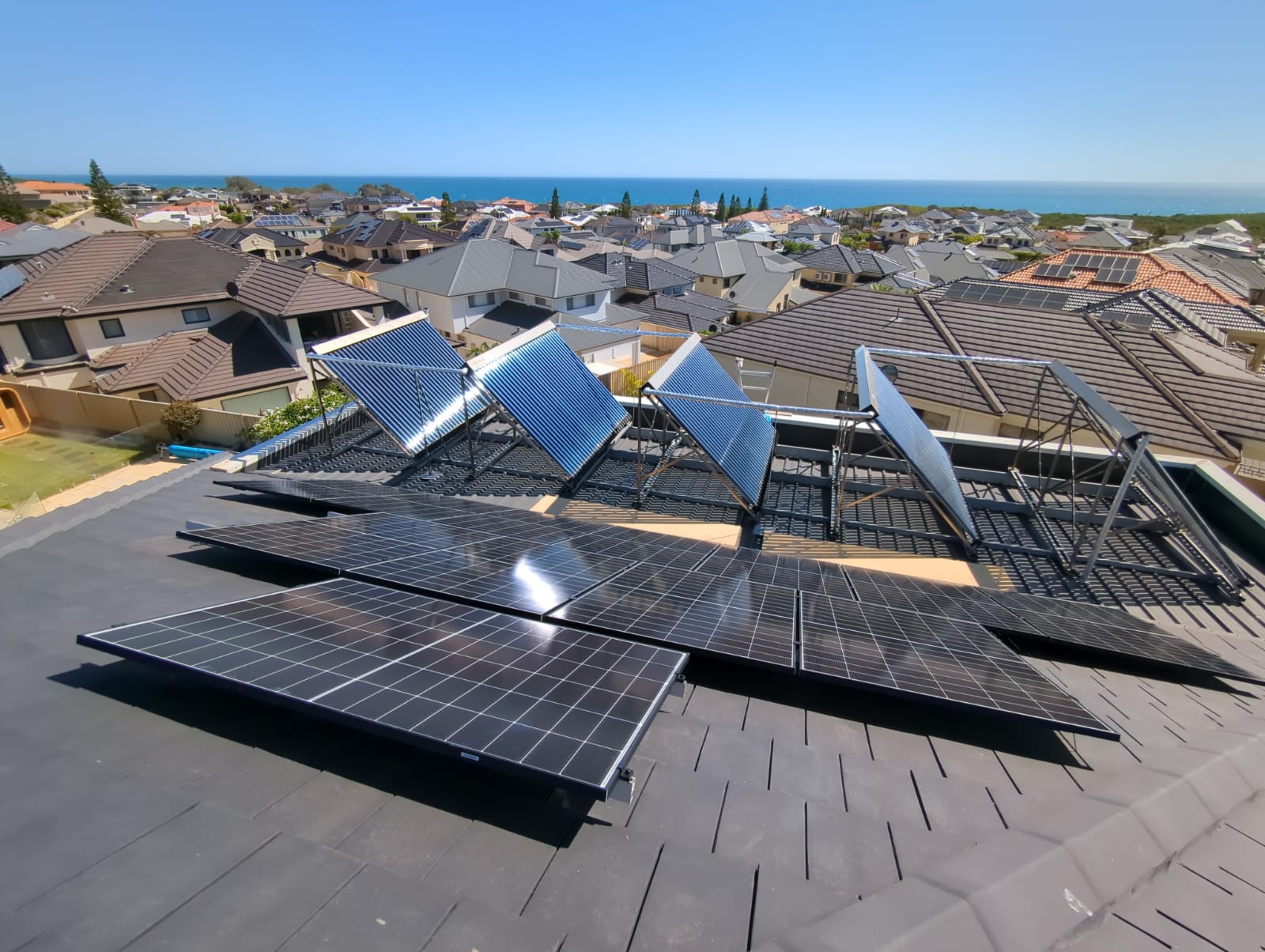 Aerial view of an Iluka home with solar panels