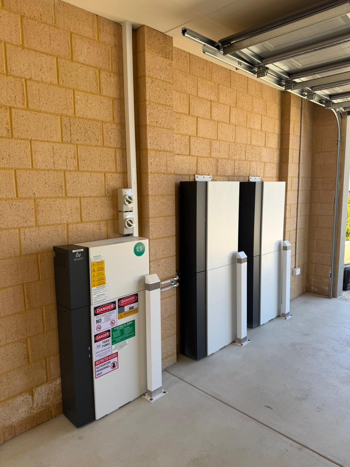 AlphaESS battery bank with inverter cabinet at Piara Waters