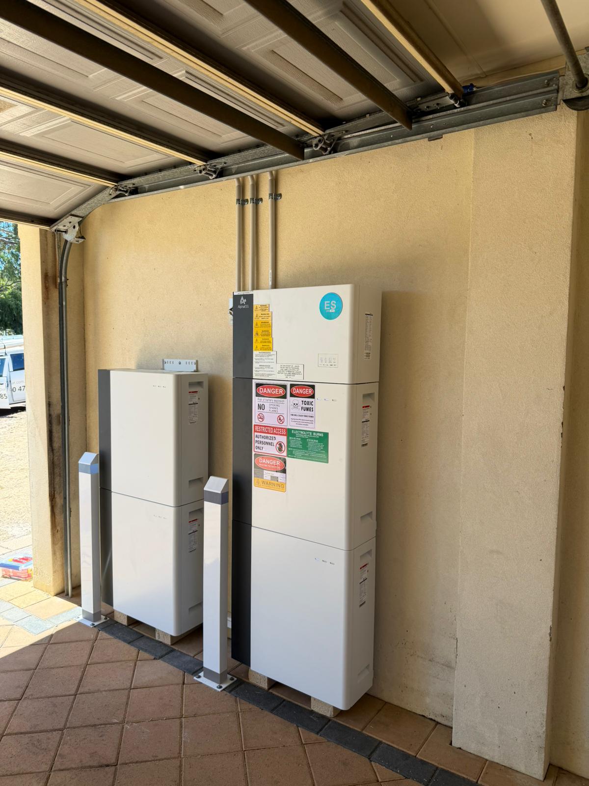 AlphaESS inverter and battery storage installed in Piara Waters garage
