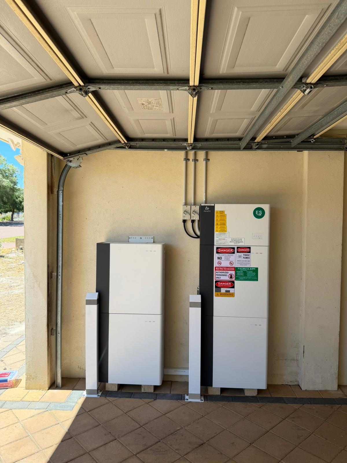 AlphaESS battery and inverter setup at the Piara Waters install
