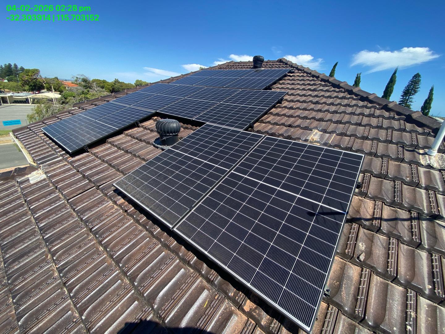 9.97kW solar panels installed on a Shoalwater rooftop