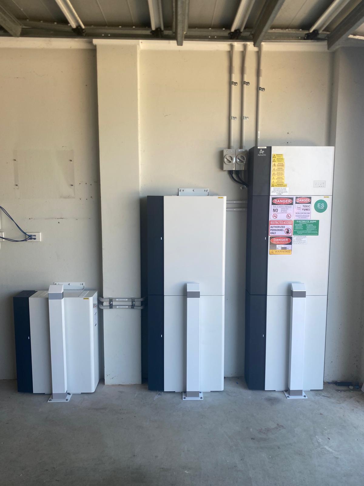 AlphaESS battery and inverter installed in a South Yunderup shed