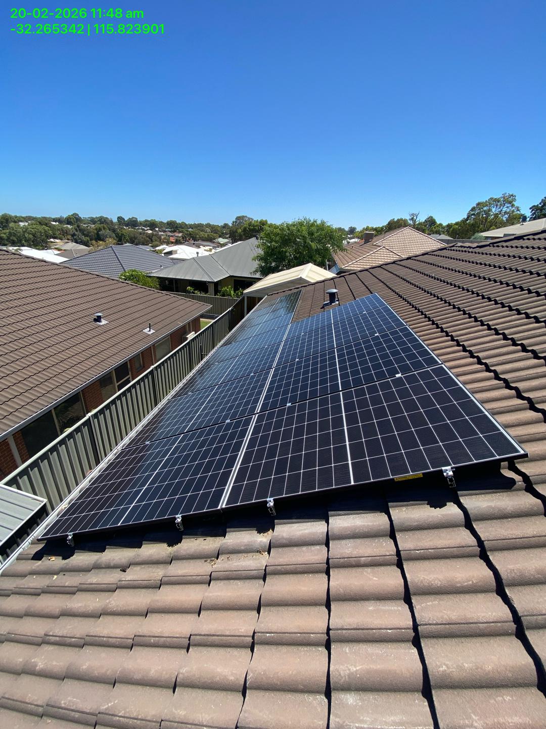 Solar panels on a Wellard tiled roof