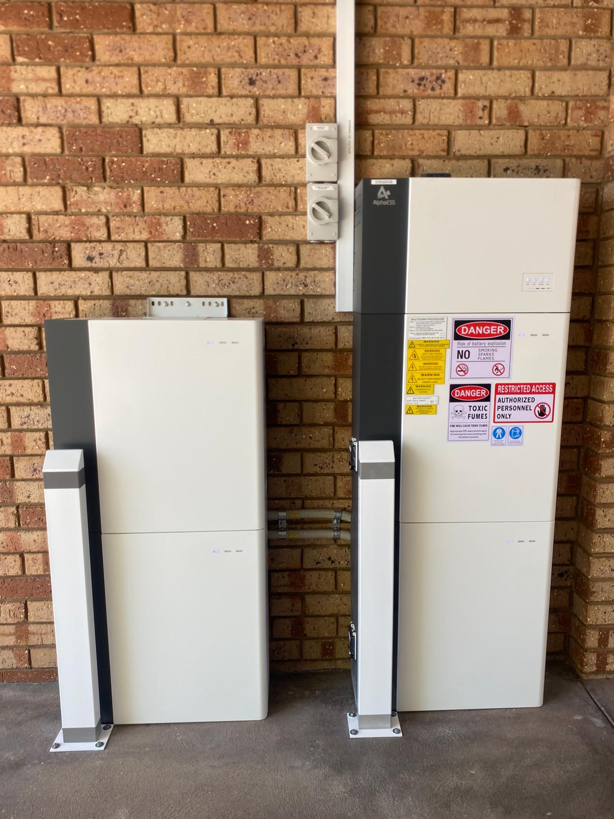 AlphaESS inverter and battery stack at a Willetton home