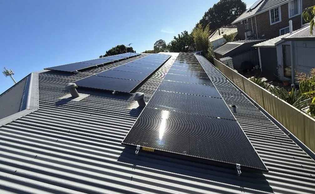 14.72kW of Trina solar panels in long runs on a Colorbond roof in Carlisle