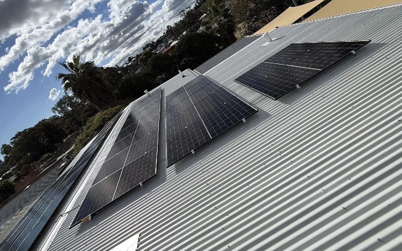 14.72kW of Trina solar panels on a Colorbond roof in Spearwood